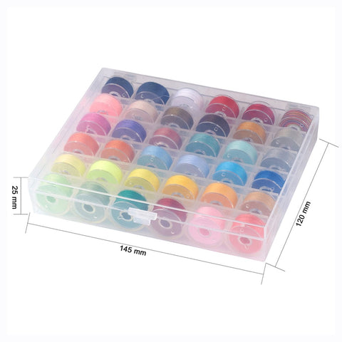 402 Polyester Sewing Thread, Plastic Bobbins and Clear Box, Mixed Color 402 Polyester Sewing Thread, Plastic Bobbins and Clear Box, Mixed Color