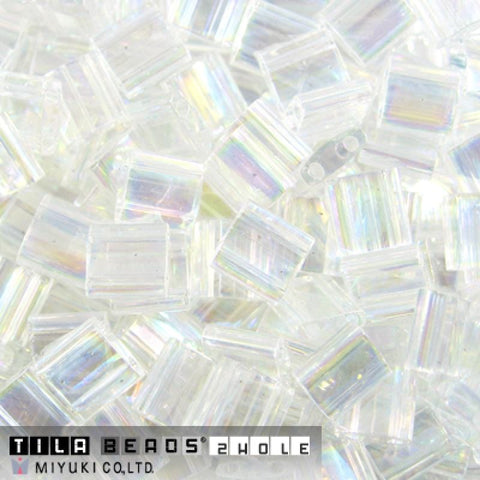 50g Miyuki Tila Beads Crystal AB color 0250 50g Miyuki Tila Beads Crystal AB color 0250