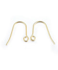60pcs. 304 Stainless Steel Earring Hooks, Golden, 15mm 304 Stainless Steel Earring Hooks, Ear Wire, Golden
