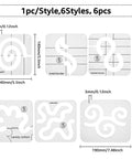 6Pcs 6 Styles Acrylic Quilting Templates, DIY Patchwork Sewing Crafts, Wave/Vortex, Clear 6Pcs 6 Styles Acrylic Quilting Templates, DIY Patchwork Sewing Crafts, Wave/Vortex, Clear