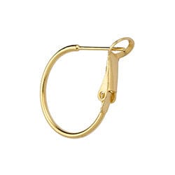 24KT Gold Plated 6pcs. Brass Hoop Earring with Clip, 1.2x18mm 6pcs. Brass Hoop Earring with Clip, 1.2x18mm