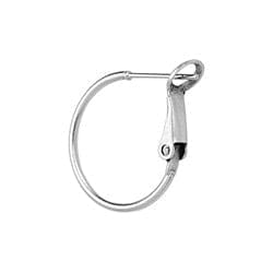 Silver Antique 6pcs. Brass Hoop Earring with Clip, 1.2x18mm 6pcs. Brass Hoop Earring with Clip, 1.2x18mm