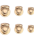 6pcs Light Gold Tuck Lock Clasps | 3 Styles Zinc Alloy Purse Thumb Locks for Bag Repair 6pcs Light Gold Tuck Lock Clasps | 3 Styles Zinc Alloy Purse Thumb Locks for Bag Repair
