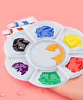 7-Compartment Plastic Watercolor & Oil Paint Palette – Flower Shape, White 7-Compartment Plastic Watercolor & Oil Paint Palette – Flower Shape, White