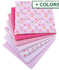 7Pcs Printed Cotton Fabric Squares for Patchwork, 25x25cm 7Pcs Printed Cotton Fabric Squares for Patchwork, 25x25cm