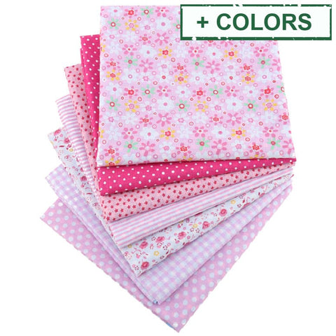 7Pcs Printed Cotton Fabric Squares for Patchwork, 25x25cm 7Pcs Printed Cotton Fabric Squares for Patchwork, 25x25cm