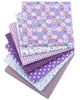 LILAC 7Pcs Printed Cotton Fabric Squares for Patchwork, 25x25cm 7Pcs Printed Cotton Fabric Squares for Patchwork, 25x25cm