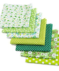 YELLOW GREEN 7Pcs Printed Cotton Fabric Squares for Patchwork, 25x25cm 7Pcs Printed Cotton Fabric Squares for Patchwork, 25x25cm