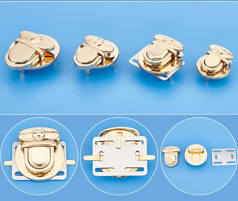 8Pcs Purse Thumb Locks, Light Gold Bag Hardware, Replacement Accessories for DIY Handbags 8Pcs Purse Thumb Locks, Light Gold Bag Hardware, Replacement Accessories for DIY Handbags