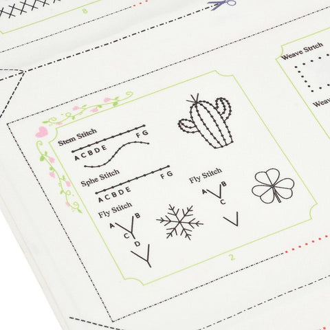 DIY Embroidery Stitch Book Kit for Beginners – Mixed Colour