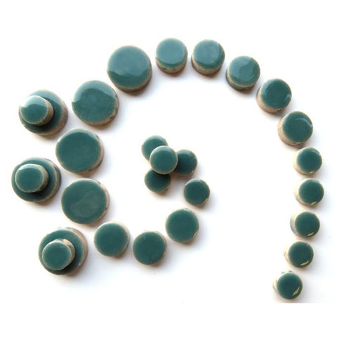Mixed-Size Glazed Ceramic Circle Mosaic Tiles