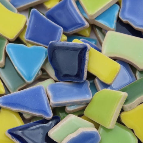 Jigsaw Ceramic Mosaic Tiles – Mixed Colours, 200g