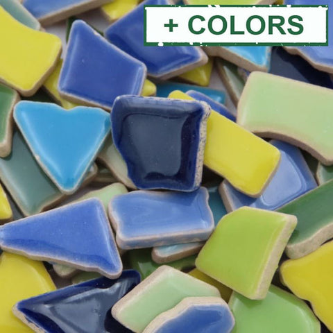 Jigsaw Ceramic Mosaic Tiles – Mixed Colours, 200g