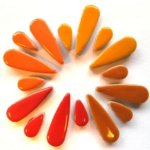 Ceramic Teardrop Mosaic Tiles – Mixed Sizes, 100g Pack