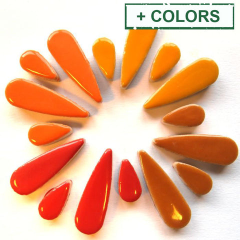 Ceramic Teardrop Mosaic Tiles – Mixed Sizes, 100g Pack