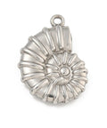 STAINLESS STEEL COLOR 304 Stainless Steel Snail Shell Pendant Charm – 22mm 304 Stainless Steel Snail Shell Pendant Charm – 22mm