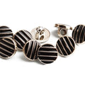 STYLE 1 (STRIPED BLACK) ABS Plastic Shank Buttons, with Enamel, for Garment Accessories, Round 11mm ABS Plastic Shank Buttons, with Enamel, for Garment Accessories, Round 11mm