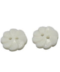 WHITE Acrylic Buttons, 2-Hole, Dyed, Flower, Size: about 13mm Acrylic Buttons, 2-Hole, Dyed, Flower, Size: about 13mm