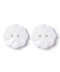 WHITE Acrylic Buttons, 2-Hole, Dyed, Flower, Size: about 18mm Acrylic Buttons, 2-Hole, Dyed, Flower, Size: about 18mm