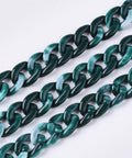 DARK SLATE GREY Acrylic Handmade Curb Chains, 14x10mm Acrylic Handmade Curb Chains, 14x10mm