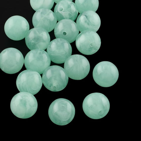 MEDIUM AQUAMARINE Acrylic Imitation Gemstone Beads – 10mm, 2mm Hole Acrylic Imitation Gemstone Beads – 10mm, 2mm Hole