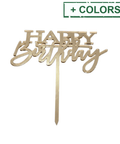 Acrylic Mirrored Happy Birthday Cake Topper Acrylic Mirrored Happy Birthday Cake Topper