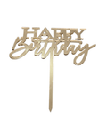 GOLD Acrylic Mirrored Happy Birthday Cake Topper Acrylic Mirrored Happy Birthday Cake Topper