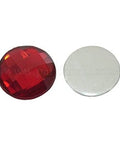 Acrylic Rhinestone Flat Back Cabochons, Faceted, Half Round, Red 12mm, 3.8mm thick Acrylic Rhinestone Flat Back Cabochons, Faceted, Half Round, Red 12mm, 3.8mm thick