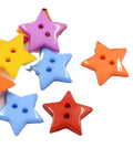 MIXED COLORS Acrylic Sewing Buttons, Plastic Buttons, 2-Hole, Dyed, Star, 19x3mm Acrylic Sewing Buttons, Plastic Buttons, 2-Hole, Dyed, Star, 19x3mm