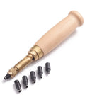 Adjustable Screw Hole Punch Bookbinding Tool – Wood Handle & Iron Tips for Leathercraft, Paper, and DIY Projects Adjustable Screw Hole Punch Bookbinding Tool – Wood Handle & Iron Tips for Leathercraft, Paper, and DIY Projects