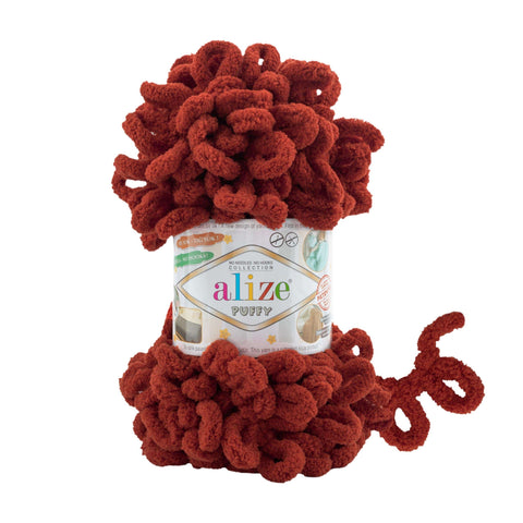 Alize Yarn 641 Alize Puffy Yarn – Super Soft, Chunky Loop Yarn for Hand Knitting