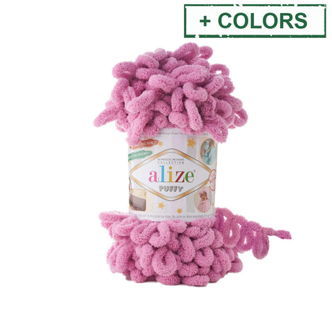 Alize Yarn Alize Puffy Yarn – Super Soft, Chunky Loop Yarn for Hand Knitting