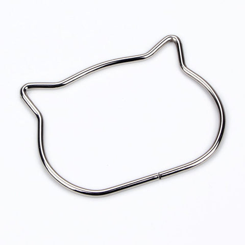 PLATINUM Alloy Bag Handle, Cat Head Design, 7.3x10.5x0.5cm Alloy Bag Handle, Cat Head Design, 7.3x10.5x0.5cm