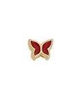 24KT.GOLD PLATED/RED Alloy Butterfly Slider Bead 9x8mm Alloy Butterfly Slider Bead 9x8mm