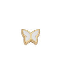 24KT.GOLD PLATED/WHITE Alloy Butterfly Slider Bead 9x8mm Alloy Butterfly Slider Bead 9x8mm