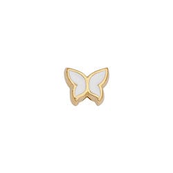 24KT.GOLD PLATED/WHITE Alloy Butterfly Slider Bead 9x8mm Alloy Butterfly Slider Bead 9x8mm