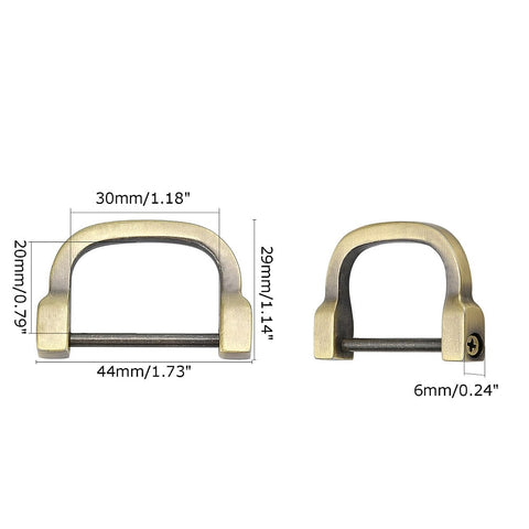 29x44x6mm Alloy D Rings, Buckle Clasps for Bags, Antique Bronze Alloy D Rings, Buckle Clasps for Bags, Antique Bronze