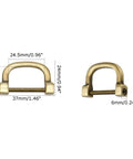24x37x5mm Alloy D Rings, Buckle Clasps for Bags, Antique Bronze Alloy D Rings, Buckle Clasps for Bags, Antique Bronze