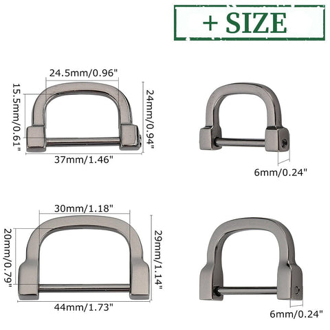 Alloy D Rings, Buckle Clasps for Bags, Gun Metal Alloy D Rings, Buckle Clasps for Bags, Gun Metal