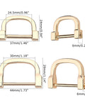 Alloy D Rings, Buckle Clasps for Bags, Light Gold Alloy D Rings, Buckle Clasps for Bags, Light Gold