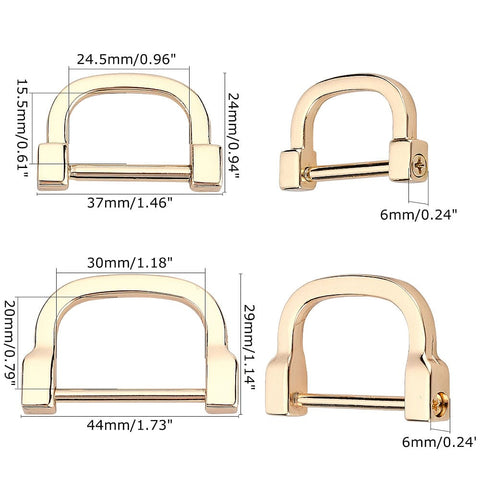 Alloy D Rings, Buckle Clasps for Bags, Light Gold Alloy D Rings, Buckle Clasps for Bags, Light Gold