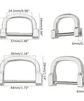 Alloy D Rings, Buckle Clasps for Bags, Platinum Alloy D Rings, Buckle Clasps for Bags, Platinum