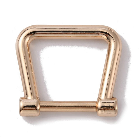 Alloy D-Rings with Screw Shackle – Trapezoid Buckles for Bag Strap Connector, Light Gold Hardware, 2.4×2.8×0.5cm Alloy D-Rings with Screw Shackle – Trapezoid Buckles for Bag Strap Connector, Light Gold Hardware, 2.4×2.8×0.5cm