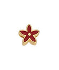 24KT.GOLD PLATED / RED Alloy Flower Slider Charm 10mm Alloy Flower Slider Charm 10mm