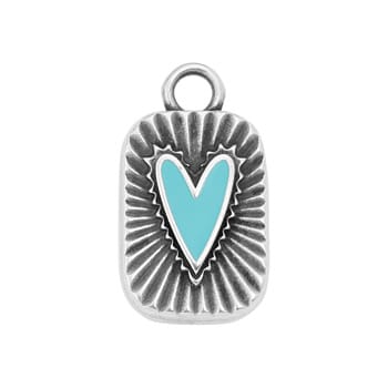 AQUA Alloy Heart Pendant 13x26mm – Jewellery Making Charm Alloy Heart Pendant 13x26mm – Jewellery Making Charm