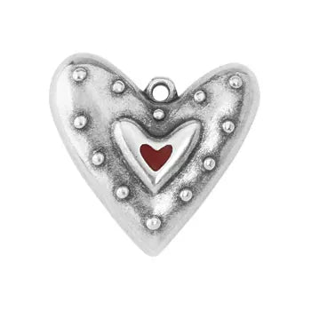 RED Alloy Heart Pendant 24x23mm – Jewellery Making Charm Alloy Heart Pendant 24x23mm – Jewellery Making Charm