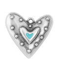 AQUA Alloy Heart Pendant 24x23mm – Jewellery Making Charm Alloy Heart Pendant 24x23mm – Jewellery Making Charm