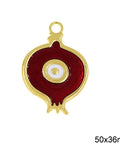 Alloy Lucky Charm Pomegranate with Enamel, 50x36mm Alloy Lucky Charm Pomegranate with Enamel, 50x36mm