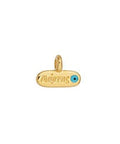 24KT. GOLD PLATED Alloy Mini Motif March / Μάρτης with Eye Pendant, 11x8mm Alloy Mini Motif March / Μάρτης with Eye Pendant, 11x8mm