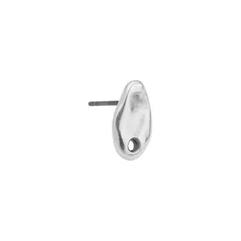 Alloy Organic Oval Earring 6x11mm with Loop & Titanium Pin Alloy Organic Oval Earring 6x11mm with Loop & Titanium Pin